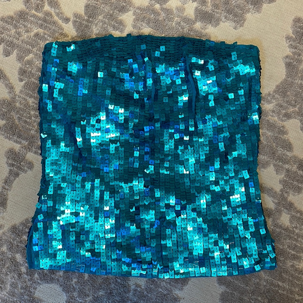lucidity sequin strapless top